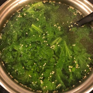 わさび菜の風味が味わえる♪ 中華 スープ